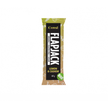 Baton Bio din ovaz cu Lamaie si Caju Flapjack, 60g, Cerea