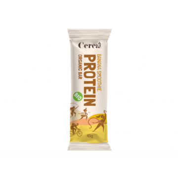 Baton proteic Bio vegan cu Smoothie de Banane Protein, 45g, Cerea