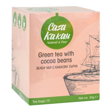 Ceai verde cu boabe de cacao, 30g, Casa Kakau