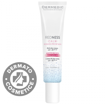 Crema de zi pentru piele cuperozica Rich UV + IR SPF 20 Redness Calm, 40ml, Dermedic