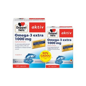 Doppelherz Aktiv Omega-3 Extra 1000mg, 120 + 60 capsule