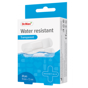 Dr.Max Plasturi transparenti rezistenti la apa 19 x 72mm, 20 bucati