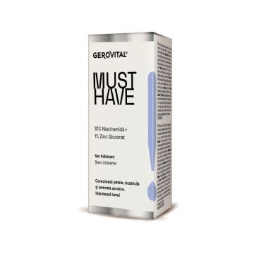 Gerovital Must Have Ser hidratant 10% Niacinamida, 30ml