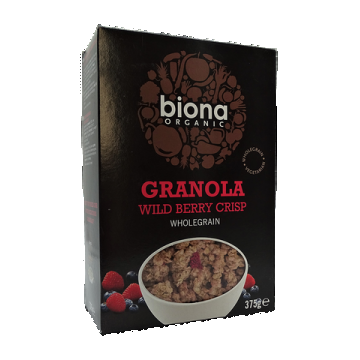 Granola cu fructe de padure crunchy bio, 375g, Biona Organic