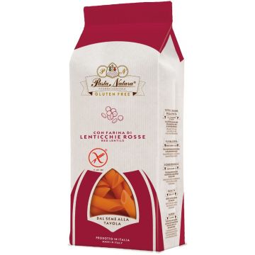 Penne bio din linte rosie fara gluten, 250g, Pasta Natura