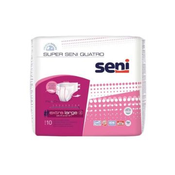 Seni Super Quatro Scutece pentru adulti, XL, 10 bucati