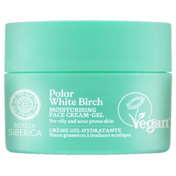 Crema-gel hidratanta cu mesteacan alb pentru ten gras sau acneic Polar White Birch, 50ml, Natura Siberica