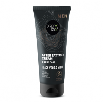 Crema pentru tatuaje Blackwood & Mint, 75ml, Organic Shop