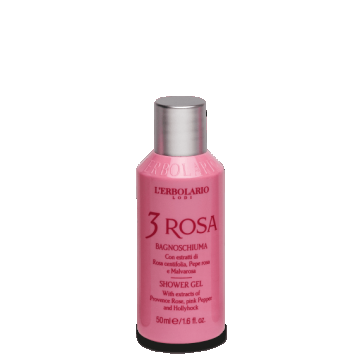 L'Erbolario Gel de dus Mini 3 Rosa, 50ml