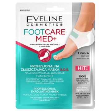 Masca exfolianta pentru picioare Foot Care Med+, 1 bucata, Eveline Cosmetics