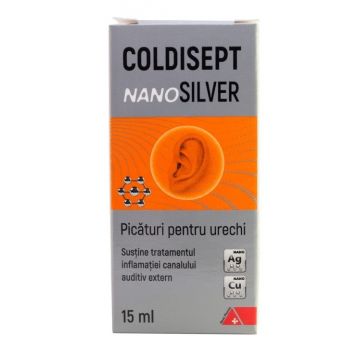 Picaturi auriculare Coldisept NanoSilver, 15ml, Arkona