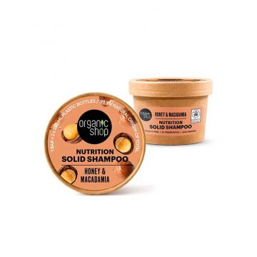 Sampon solid cu miere si macadamia, 60g, Organic Shop