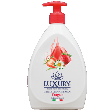 Sapun lichid cu pompita si aroma de capsuni, 750ml, Luxury