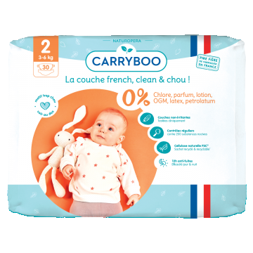 Scutece bio hipoalergence pentru nou nascuti 3-6kg marimea 2, 30 bucati, Carryboo