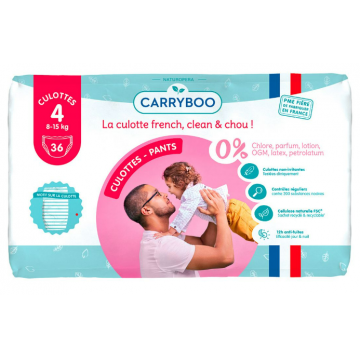 Scutece chilotel hipoalergenice 8-15kg marimea 4 BIO, 36 bucati, Carryboo