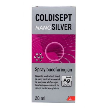 Spray pentru gat Coldisept NanoSilver, 20ml, Arkona