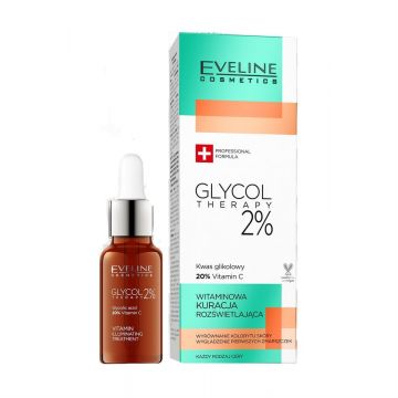 Tratament pentru iluminarea tenului Glycol Therapy 2%, 18ml, Eveline Cosmetics