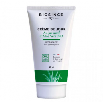 Crema organica de zi pentru fata cu Aloe Vera, 40ml, Biosince 1975