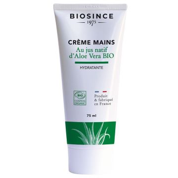 Crema organica pentru maini cu Aloe Vera, 75ml, Biosince 1975