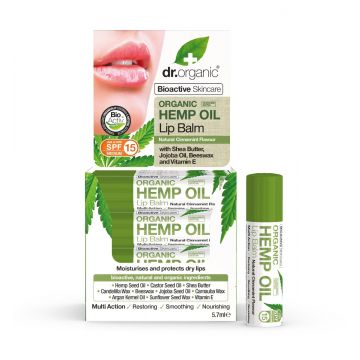 Dr.Organic Balsam de buze cu ulei de canepa, 5,7ml