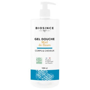 Gel de dus organic nutritiv pentru corp si par cu Miere Florala, 1000ml, Biosince 1975