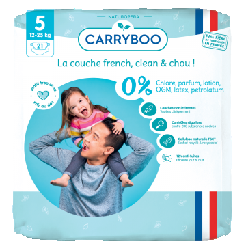 Scutece bio hipoalergenice 12-25kg marimea 5, 21 bucati, Carryboo