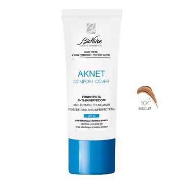 Bionike Aknet Comfort Cover Fond de ten pentru acnee SPF 30 nuanta 104 BISCUIT 30 ml