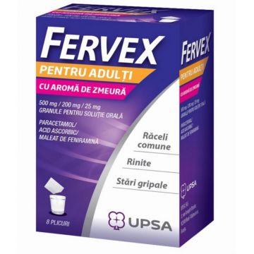 Fervex adulti cu aroma de zmeura x 8plicuri