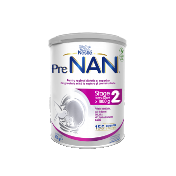 Formula de lapte praf cu Bifidus Pre Nan Stage 2 HA 0-6 luni, 400g, Nestle