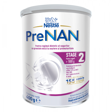 Formula de lapte praf Pre Nan Stage 2 de la nastere, 400g, Nestle