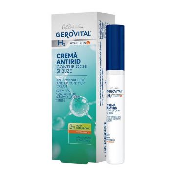 Gerovital H3 Hyaluron C Crema antirid contur ochi si buze 15 ml