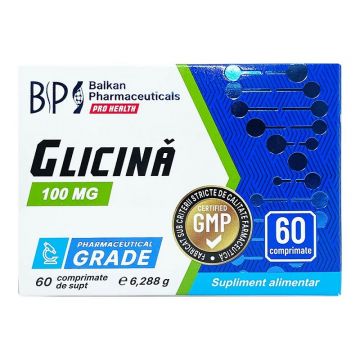 Glicina 100 mg 60 comprimate de supt Balkan Pharmaceuticals