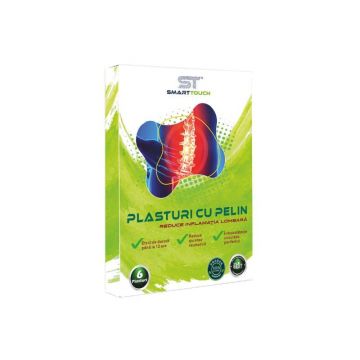 Smart Touch Plasturi cu Pelin, Reduce Inflamatia zonei Lombare, 6 plasturi