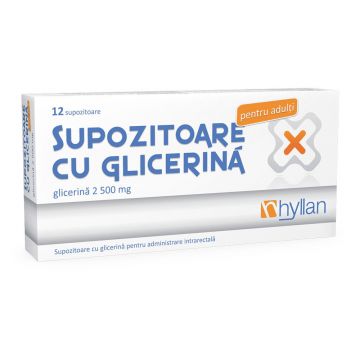 Supozitoare cu glicerina pentru adulti 12 bucati Hyllan