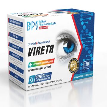 Vireta Luteina si Zeaxantina 120 capsule Balkan Pharmaceuticals