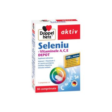 Aktiv Seleniu + Vitamina A + C+ E depot, 30 comprimate, Doppelherz