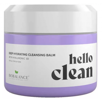 Balsam de curatare faciala 3 in 1 cu acid hialuronic Hello Clean, 100ml, Bio Balance