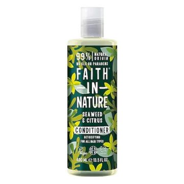 Balsam natural detoxifiant cu alege marine si citrice pentru toate tipurile de par, 400ml, Faith in Nature