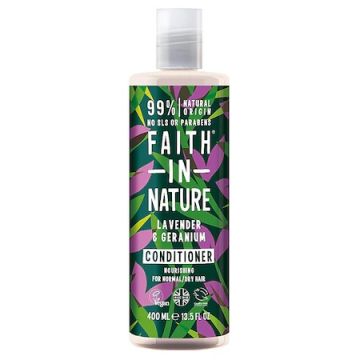 Balsam natural nutritiv cu lavanda si muscata pentru par normal si uscat, 400ml, Faith in Nature