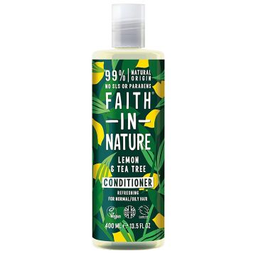 Balsam natural revigorant cu lamaie si tea tree pentru par normal sau gras, 400ml, Faith in Nature