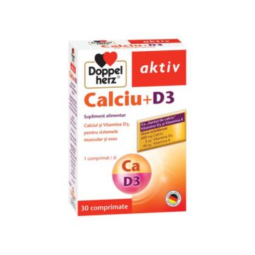 Calciu + D3, 30 comprimate, Doppelherz