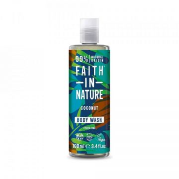 Gel de dus natural hidratant cu cocos, 100ml, Faith in Nature