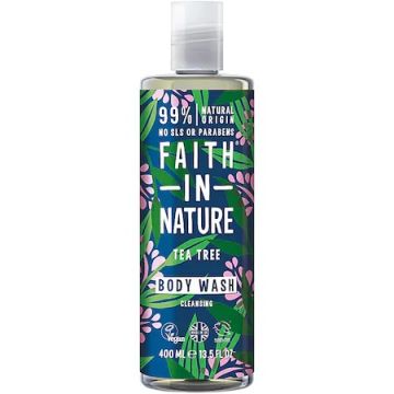 Gel de dus natural purifiant cu tea tree, 400ml, Faith in Nature