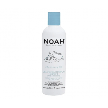 Gel de dus si sampon cu lapte si zahar pentru copii, 250ml, Noah