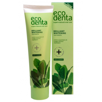 Pasta de dinti pentru albire cu ulei de menta, extract de salvie si kalident, 100ml, Ecodenta