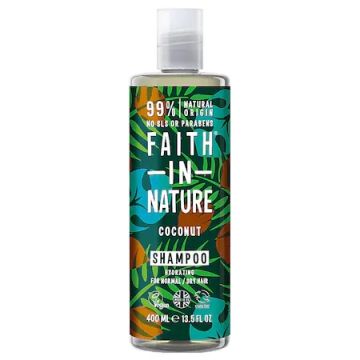 Sampon natural hidratant cu cocos pentru par normal sau uscat, 400ml, Faith in Nature