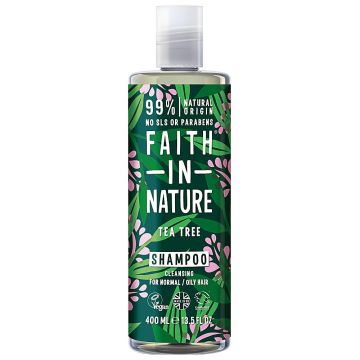 Sampon purificator cu ulei din arbore de ceai pentru par gras cu matreata, 400ml, Faith in Nature