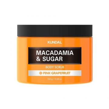 Scrub natural hidratant cu macadamia si zahar Pink Grapefruit, 550ml, Kundal