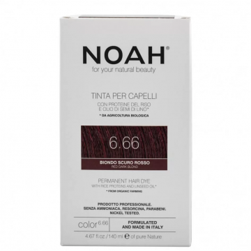 Vopsea de par naturala Blond roscat inchis (6.66), 140ml, Noah