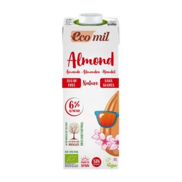 Bautura bio din migdale fara zahar, 1l, Ecomil